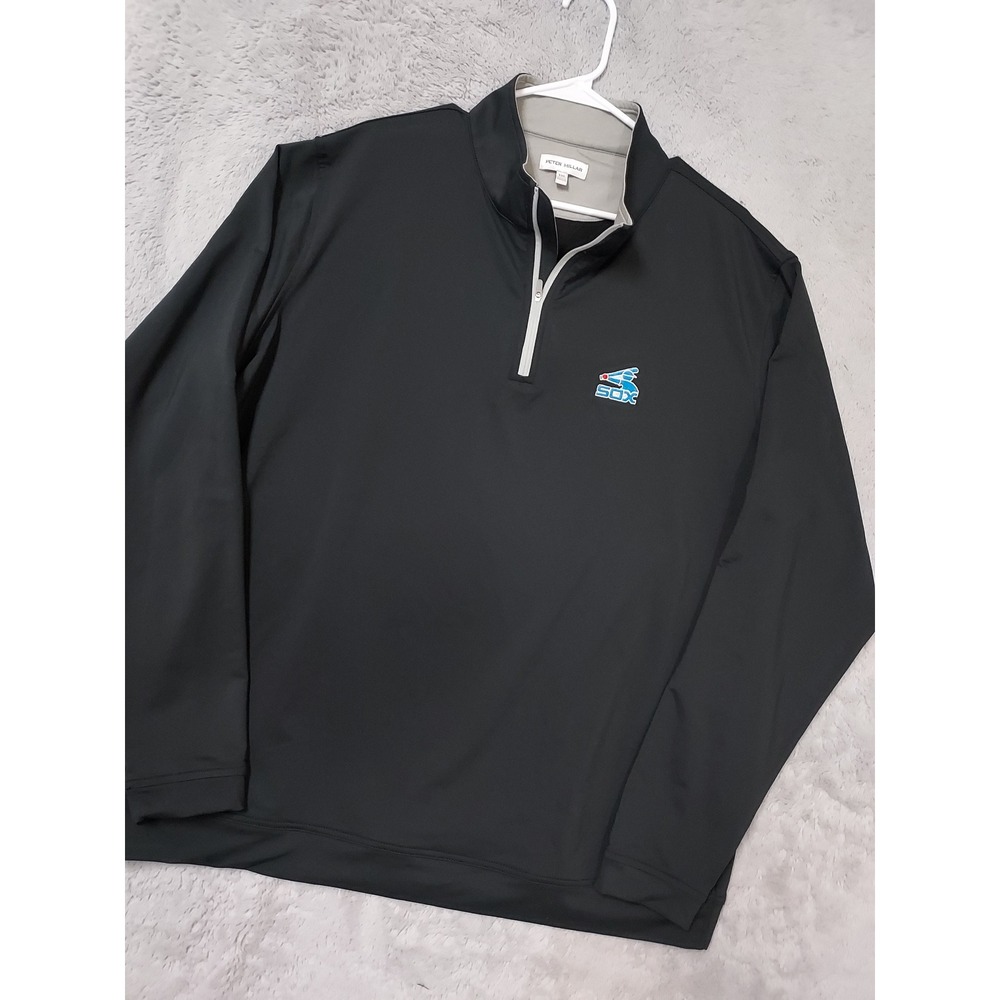 Chicago White Sox Pullover Men XXL 2XL Peter Millar Perth  MLB Quarter Zip Black